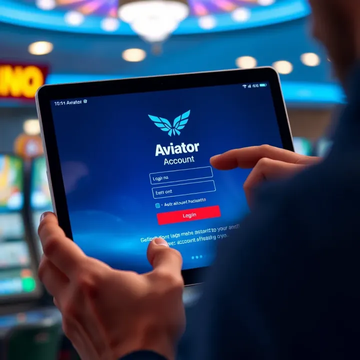 User accessing Aviator account login screen on a digital device