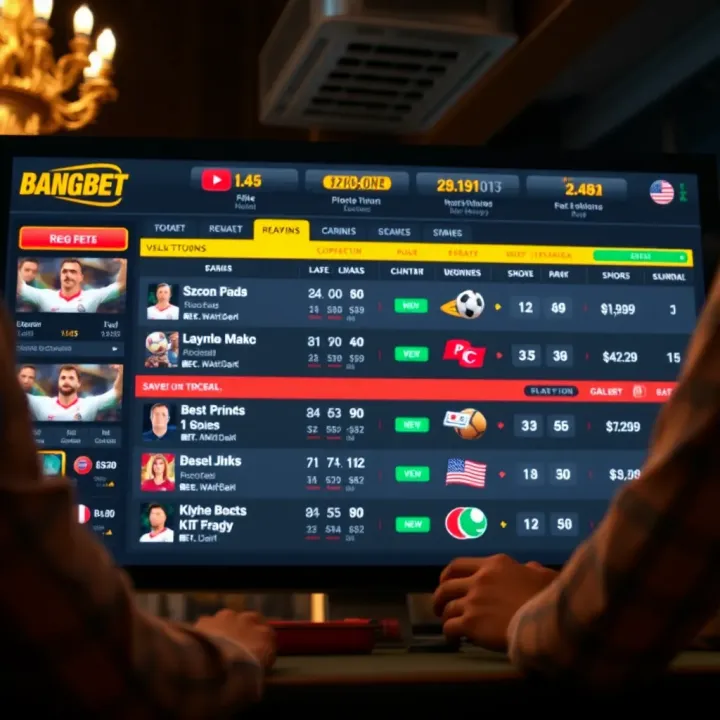 Interface showing multiple sports betting options combined into a single custom wager on BangBet platform