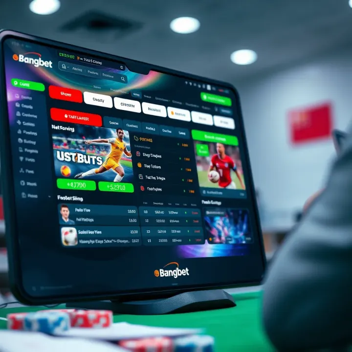 User interface of Bangbet showing betting options and online shop features optimized for Nigerian market