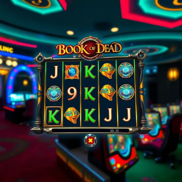 Screenshot of Book of Dead demo gameplay on Bangbet platform showing vibrant symbols and spinning reels