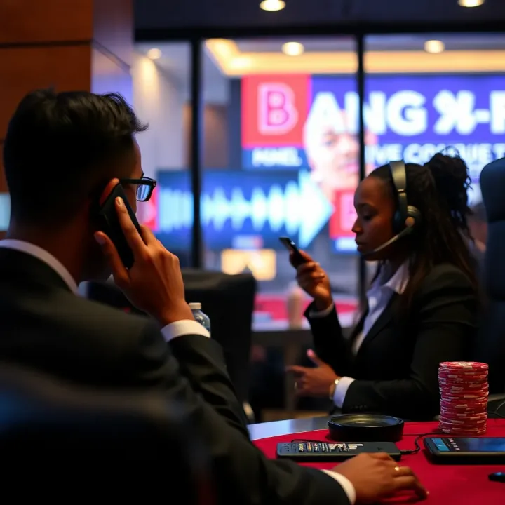 Customer service representative assisting a caller over the phone in a professional setting