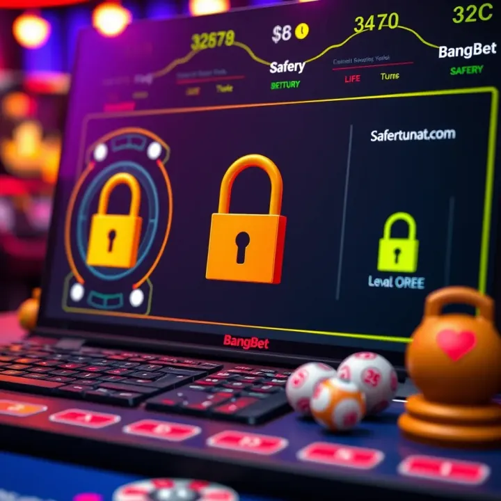Conceptual graphic showing secure online betting platform with locks and lottery symbols representing safety and legal compliance