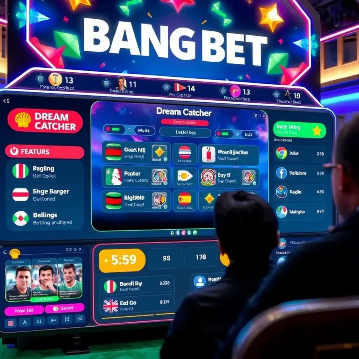 User interface showing interactive features and real-time betting options in Bangbet Dream Catcher