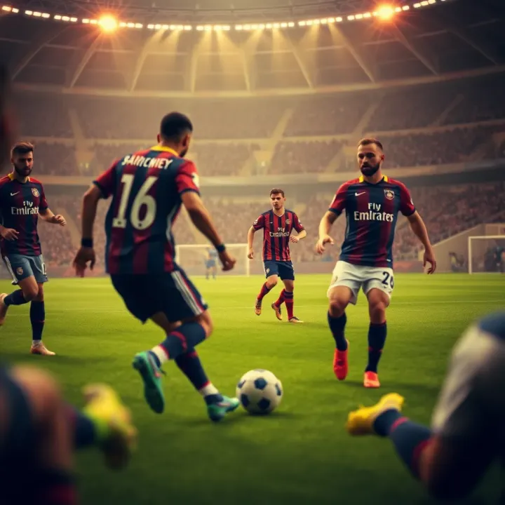 Europa League football teams competing intensely on the pitch