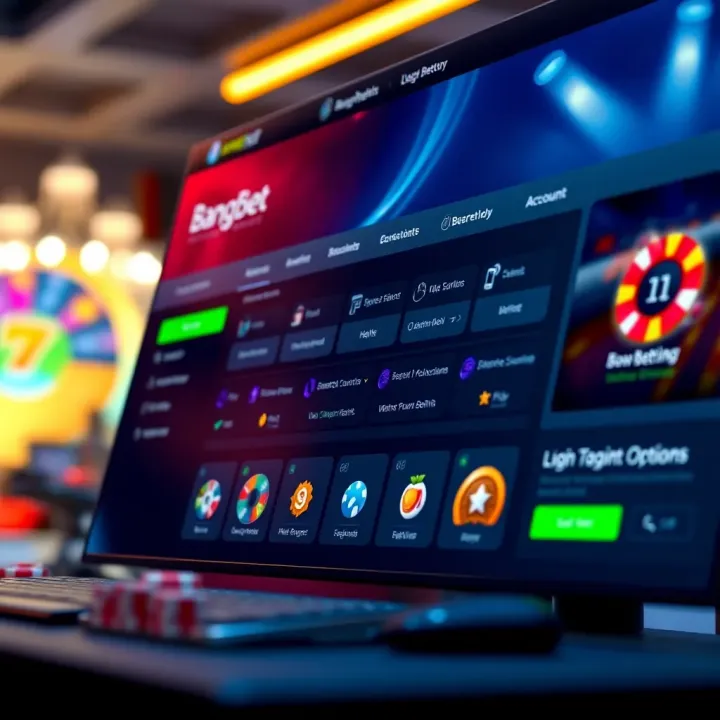 Dashboard showing betting options and account features after successful login on BangBet Kenya platform