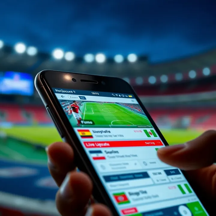 BangBet Livescore Real-Time Match Updates on Mobile Live football match updates displayed on a mobile device showing real-time scores and statistics