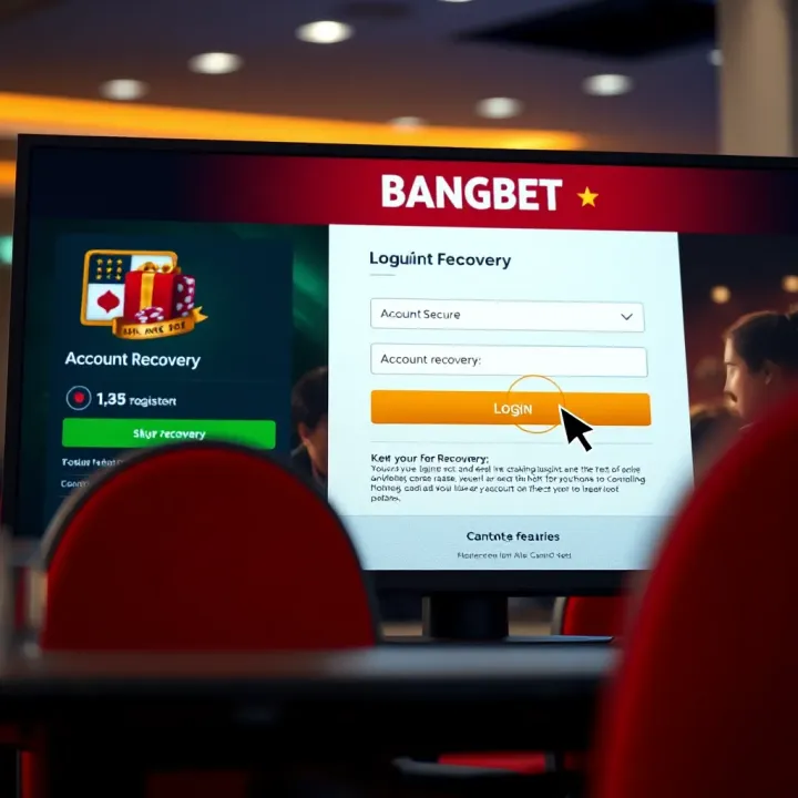 Secure login screen for BangBet platform with emphasis on account recovery options