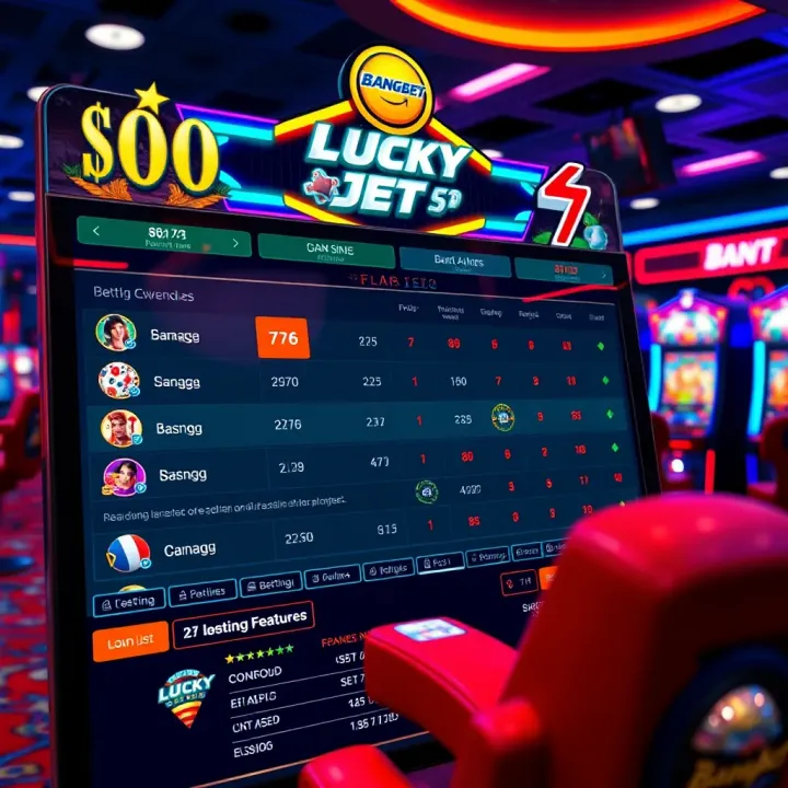 User interface of BangBet Lucky Jet game showing betting options and real-time game statistics