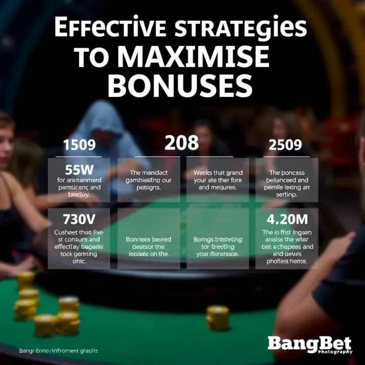 Graphic showing tips and strategies to maximise betting bonuses on an online gambling site