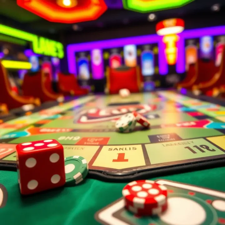 Colorful BangBet Monopoly Live game board with dice and betting chips