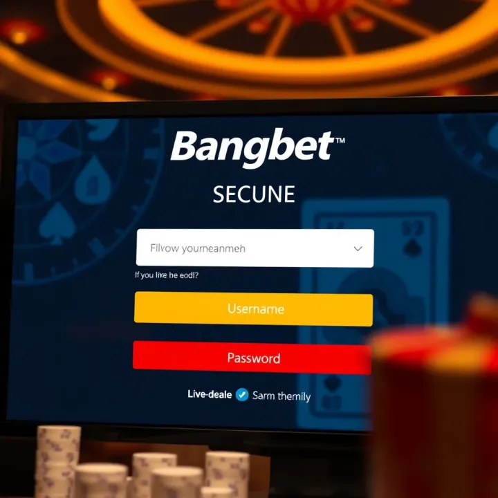 Secure login interface of Bangbet Nigeria showing username and password fields