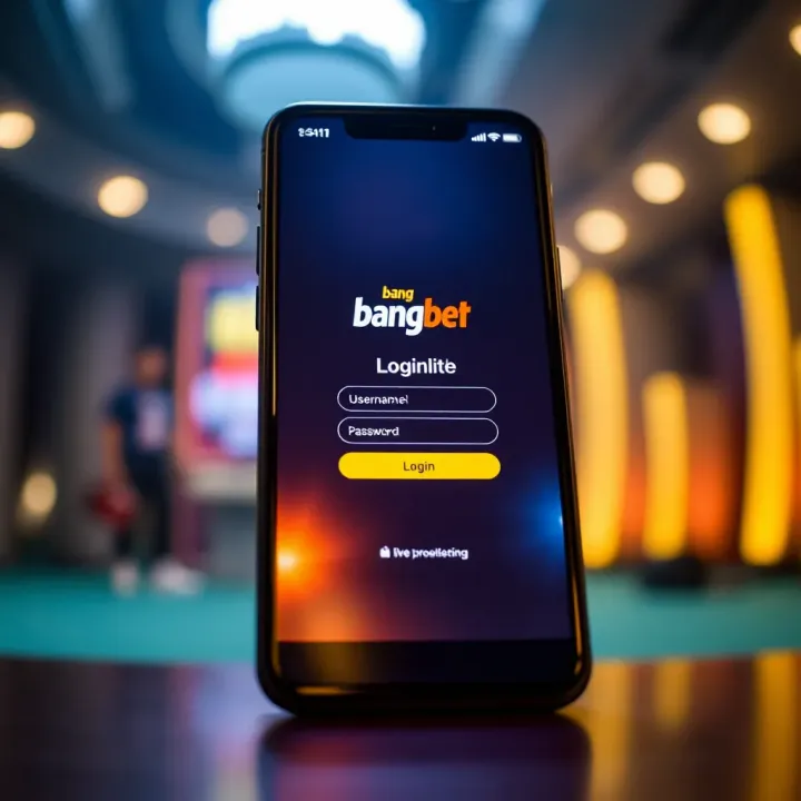 Mobile device displaying BangBet old mobile site login screen with username and password input