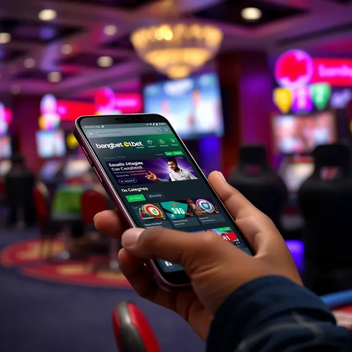 User navigating Bangbet Old Mobile.com on a smartphone showing betting categories and quick access features