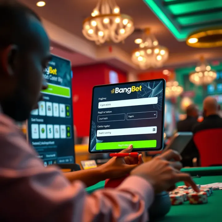 User filling out registration form on BangBet platform