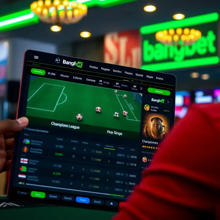 User interface of Bangbet platform displaying various Champions League betting markets and odds