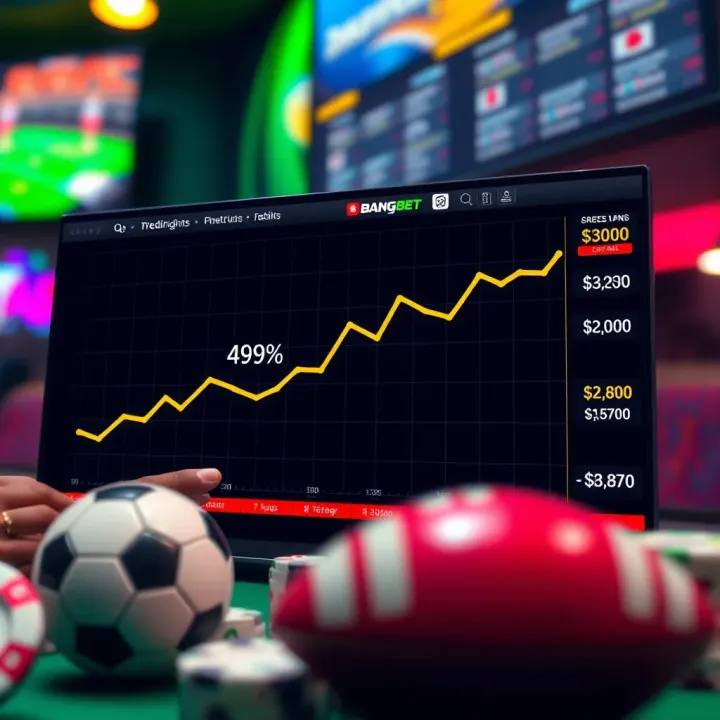 Graph showing increasing sports betting statistics with Nigerian market highlights