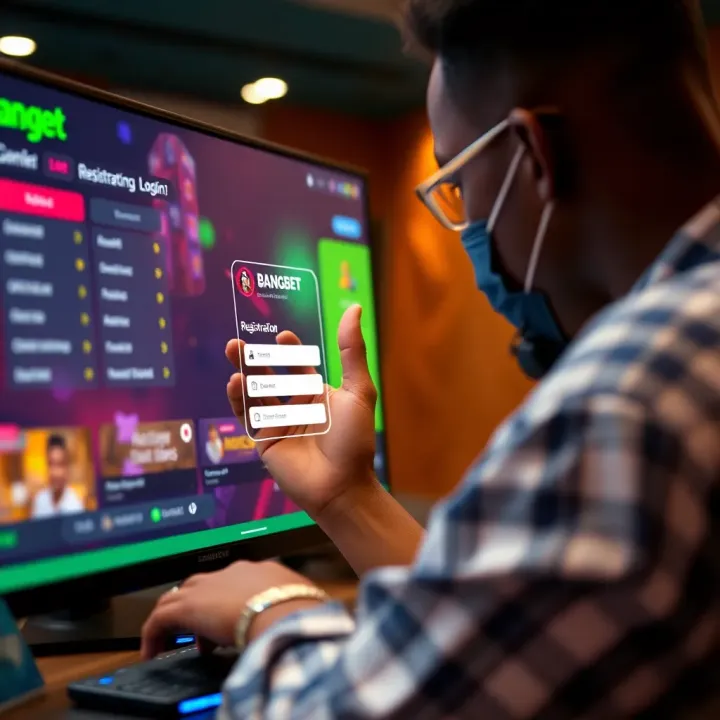 User filling out online registration form on BangBet platform
