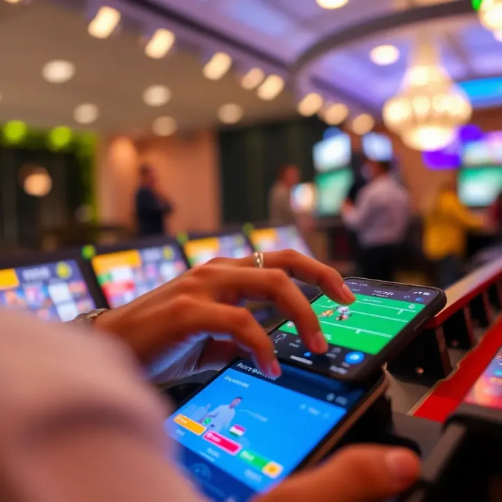 User interacting with a digital sports betting interface on a mobile device