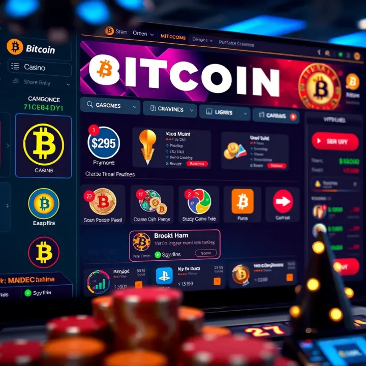 Secure online gambling platform dashboard featuring cryptocurrency payment options