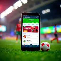 Mobile screen displaying BangBet app interface with coupon section open