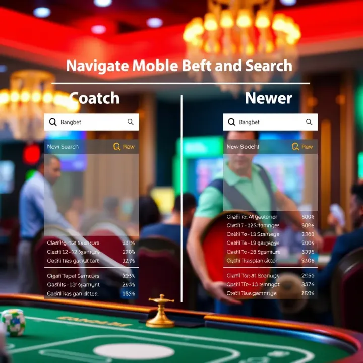 Diagram comparing old Bangbet mobile search with newer betting platforms in Nigeria