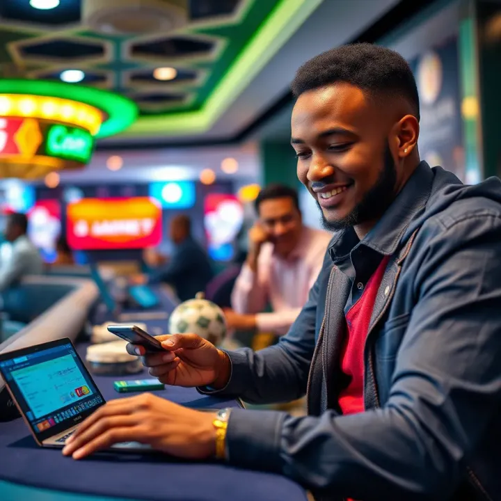 Secure online transaction for funding BangBet account with Nigerian currency and digital payment icons