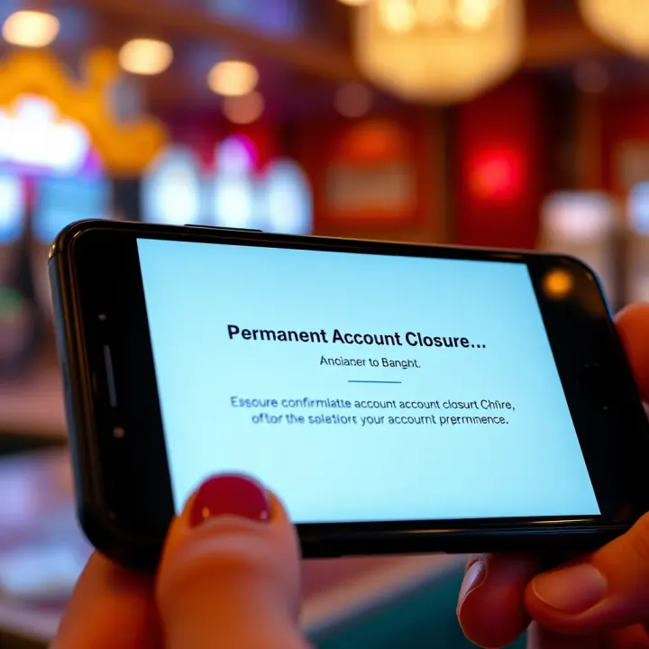 Secure confirmation screen for account closure on a smartphone
