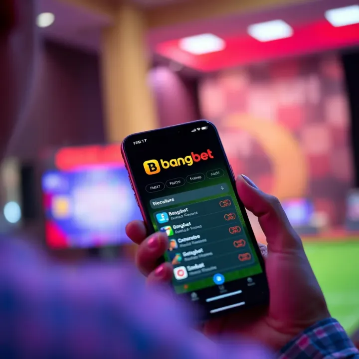 Smartphone displaying BangBet app interface with sports betting options