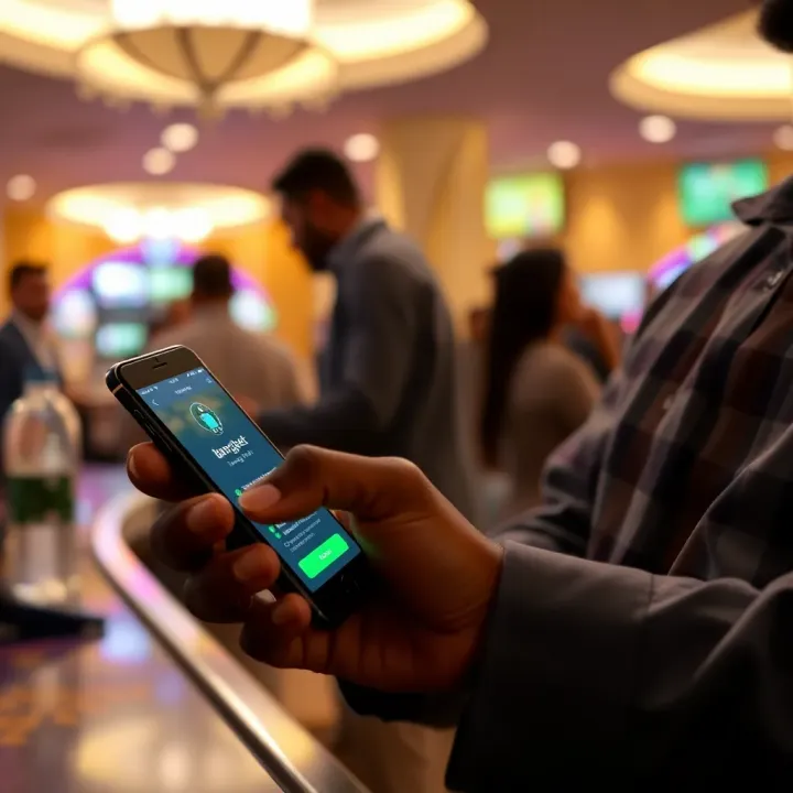 User navigating Bangbet platform on mobile device after successful login