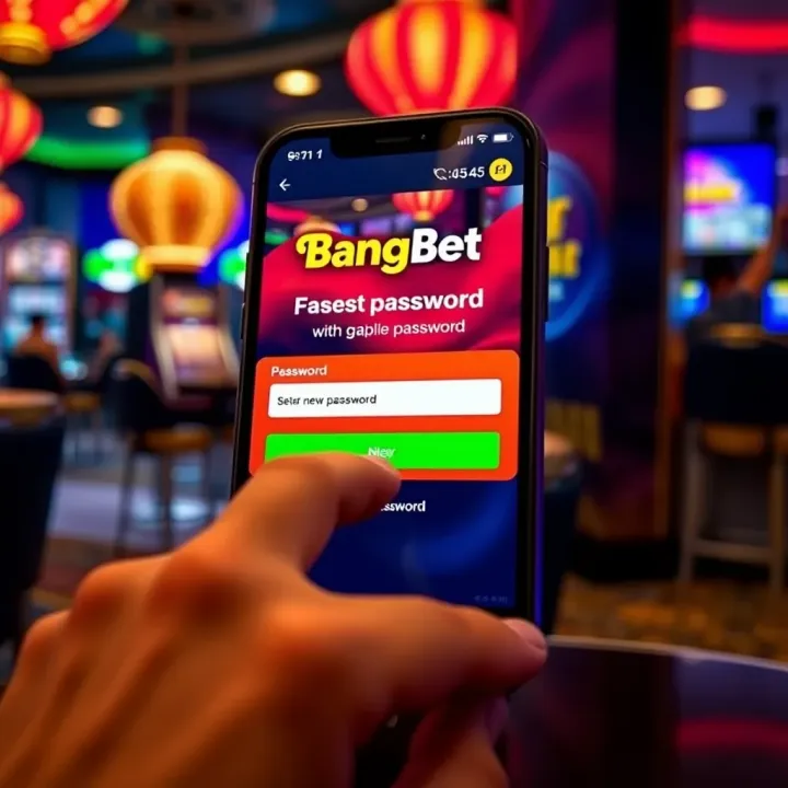User entering new password on BangBet mobile application screen