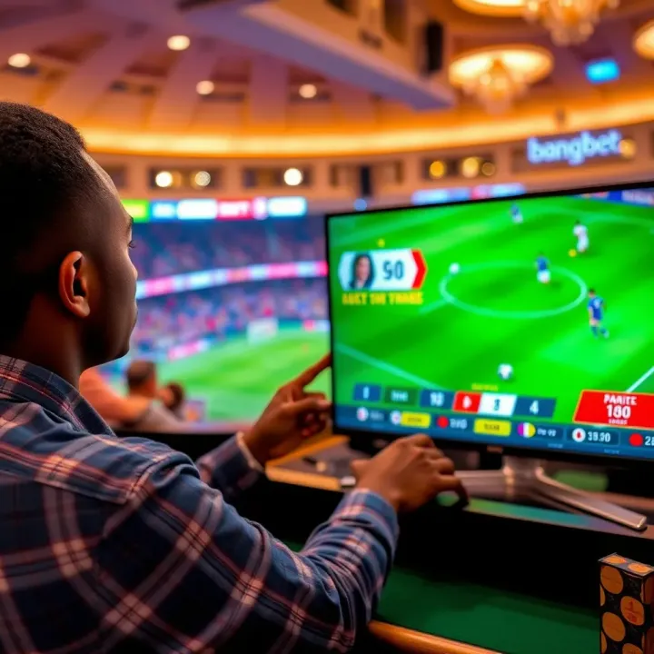 User navigating live soccer streaming feature on Bangbet platform