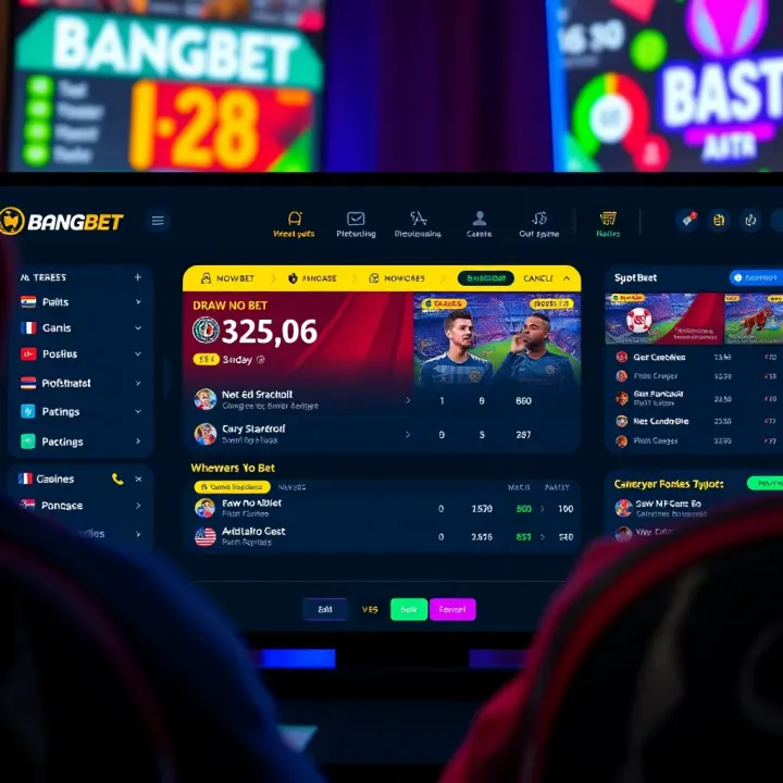 Dashboard view of Bangbet sports betting platform highlighting the Draw No Bet option