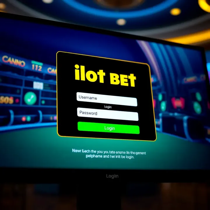 Secure login screen of Ilot Bet Casino platform showing username and password fields