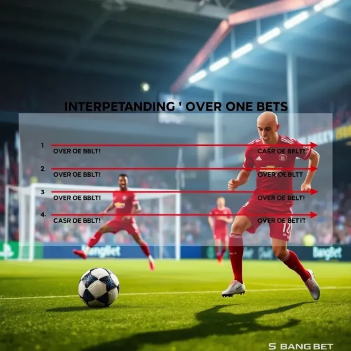 Graphic representation of a football match outcome aligning with 'over one' bet criteria