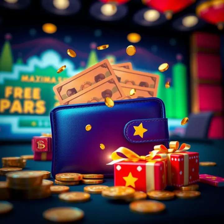 Illustration of digital wallet with cash and gift symbols representing maximising value from online bonuses
