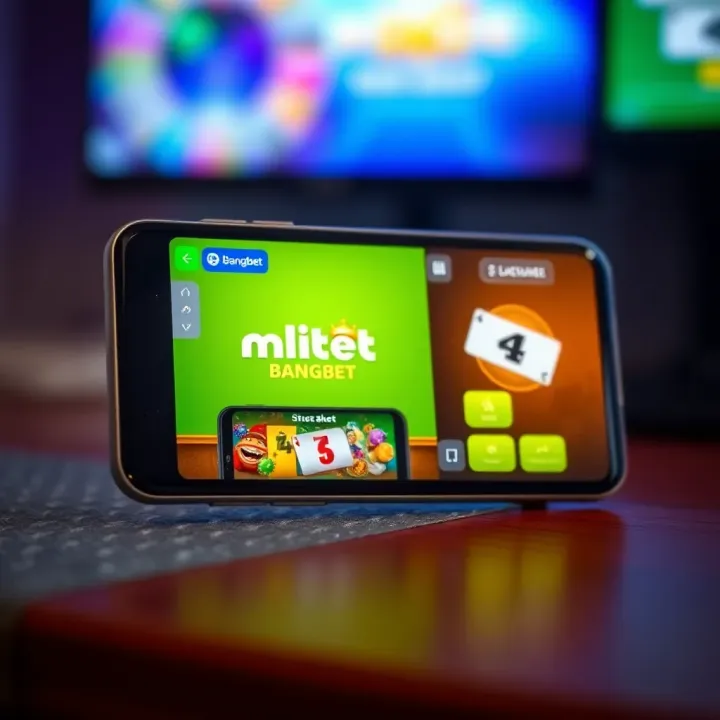 Smartphone screen displaying the Mlite Bangbet app interface on an old mobile device