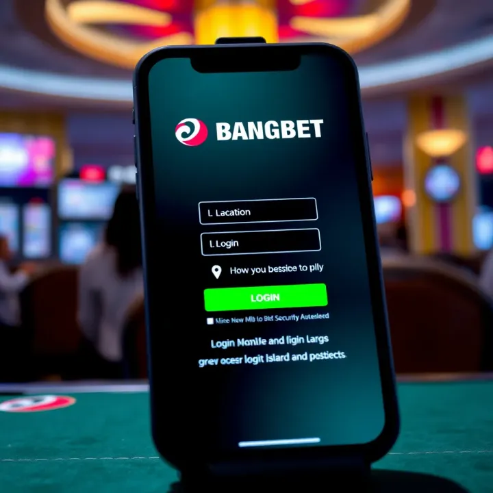 Mobile device displaying the Mlite Bangbet login screen with secure authentication features