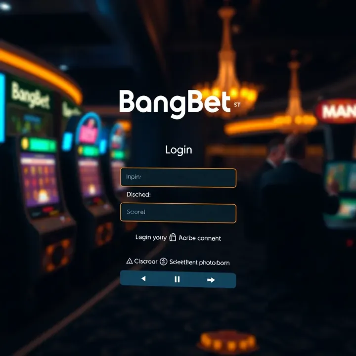 Secure login screen of BangBet Casino platform displaying input fields and security icons for safe access
