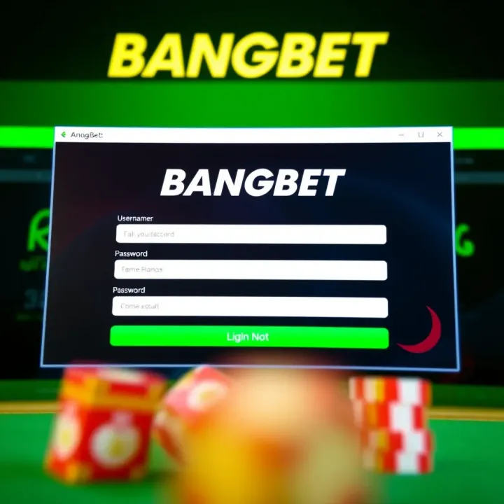 Screenshot of Bangbet web login page displaying username and password fields