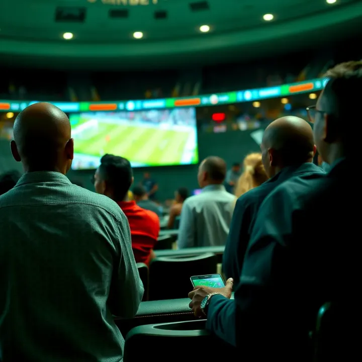 Nigerian football fans engaging with live match streaming and placing bets on Bangbet