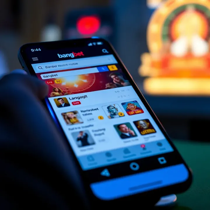 User interface showcasing old Bangbet mobile search features on a smartphone screen