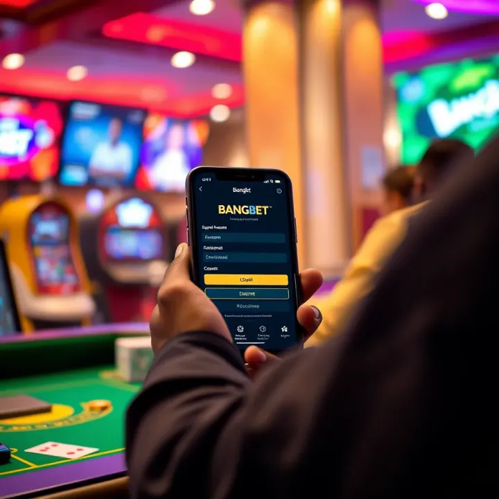 User logging into Bangbet account on mobile device in Nigeria