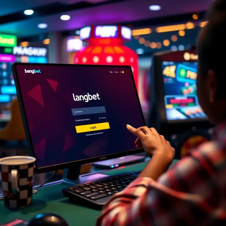 User logging into Bangbet UG betting platform on a desktop computer