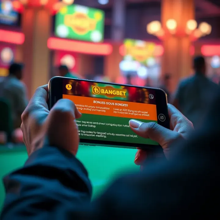 Illustration of a user redeeming Bangbet bonus codes on a mobile device with clear instructions