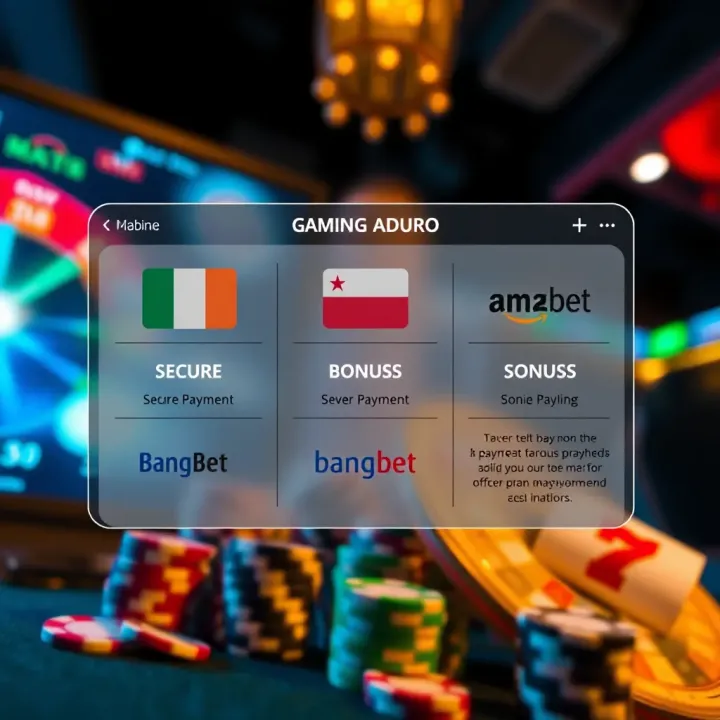 Graphic displaying secure payment options and bonus offers for online gaming users