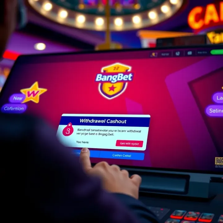 Secure transaction interface showing withdrawal confirmation on BangBet account