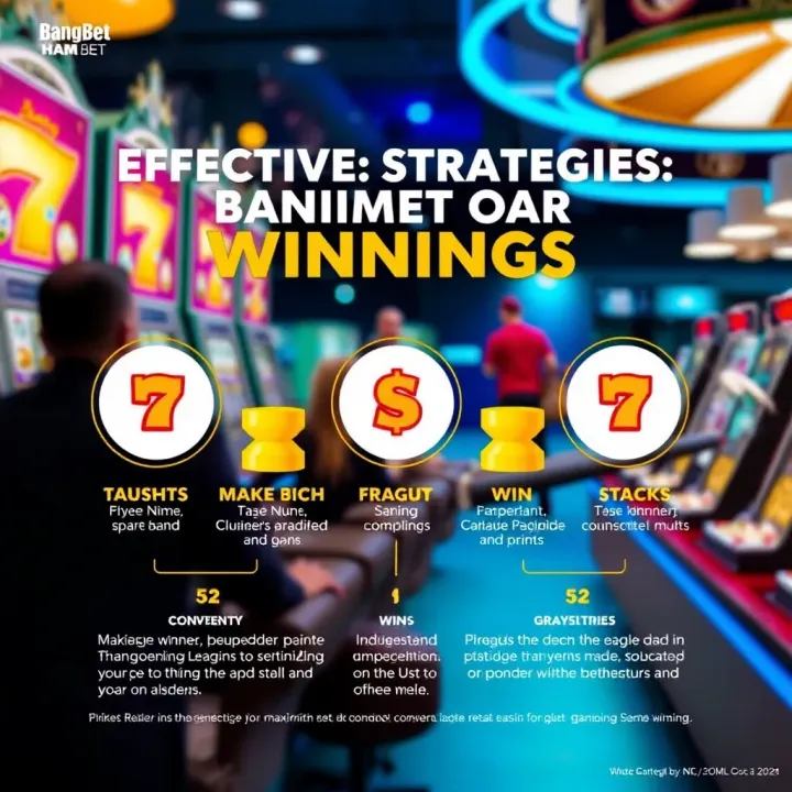 Graphic showing strategic tips to maximise winnings and understand payout rules on BangBet platform