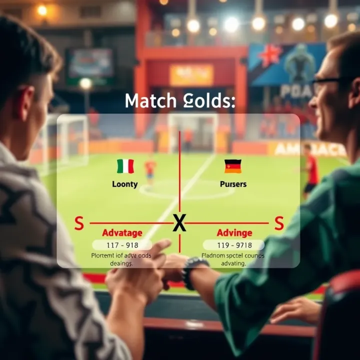 Diagram showing sports teams with advantage points illustrating how odds are balanced
