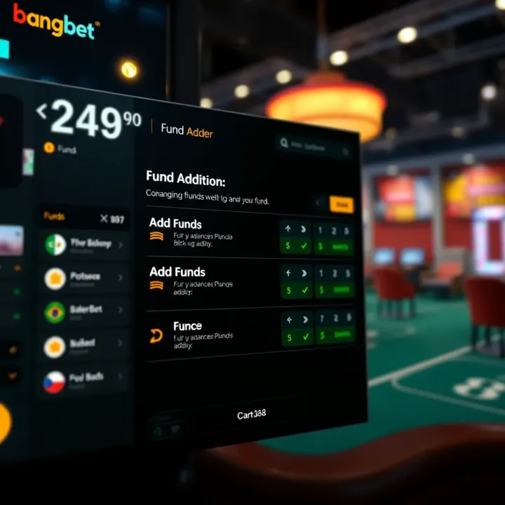 Fund Addition Options on BangBet Platform User interface showing options to add funds on BangBet betting platform