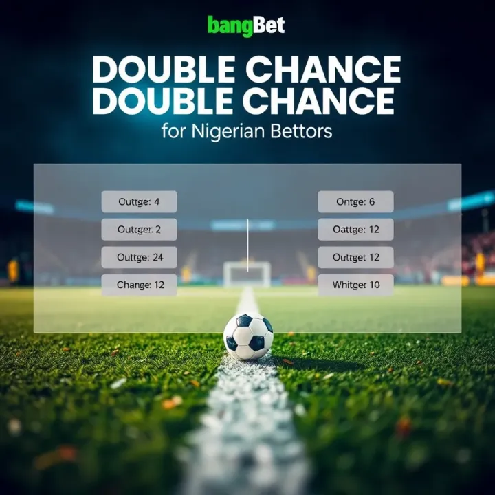 Soccer field with overlay showing double chance betting options for match outcomes